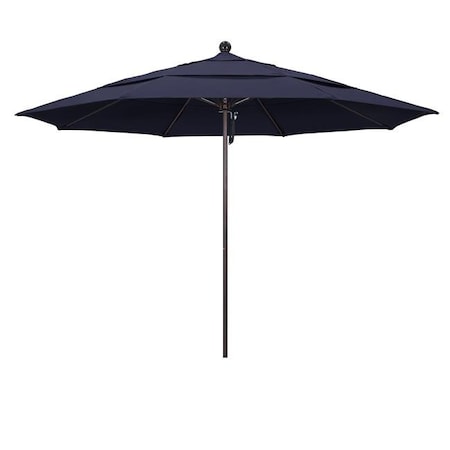 California Umbrella California Umbrella ALTO118117-5439-DWV 11 ft. Fiberglass Pulley Open Double Vents Market Umbrella - Bronze and Sunbrella-Navy ALTO118117-5439-DWV